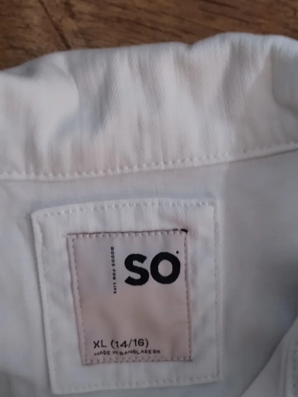 SO White Cropped Denim Jacket with Button Front